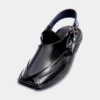Handmade Signature Black Peshawari Chappal - 09215